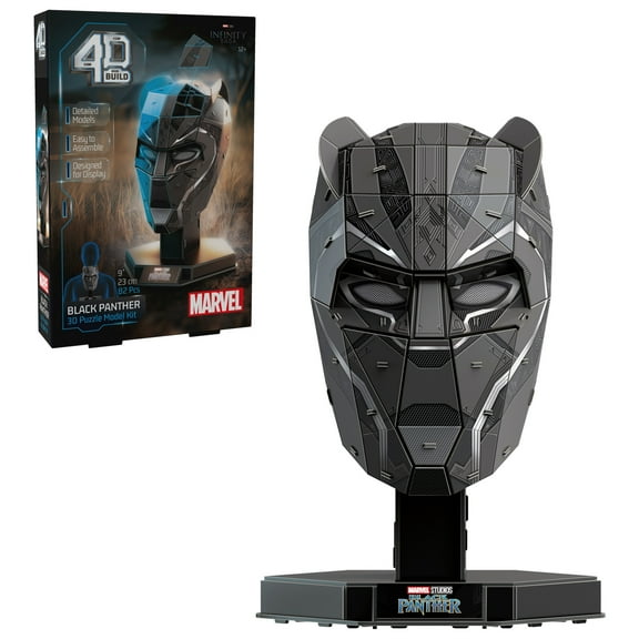 4D Build, Marvel Black Panther 3D Puzzle Model Kit with Stand