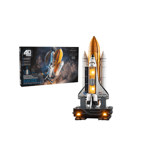 4D Build NASA Space Shuttle 3D Model Kit with LED Lights, 346-Piece Foam Puzzle, No Glue Required