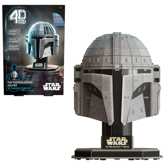 4D Build, Star Wars Mandalorian Boba Fett Helmet, 3D Paper Model Kit, 100 Pieces
