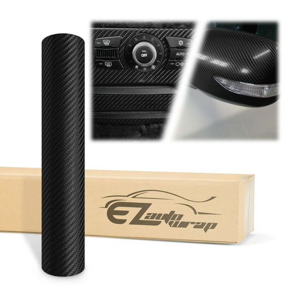 4D Carbon Fiber Black Semi Gloss Car Vinyl Wrap Sticker Decal Film Sheet Air Release
