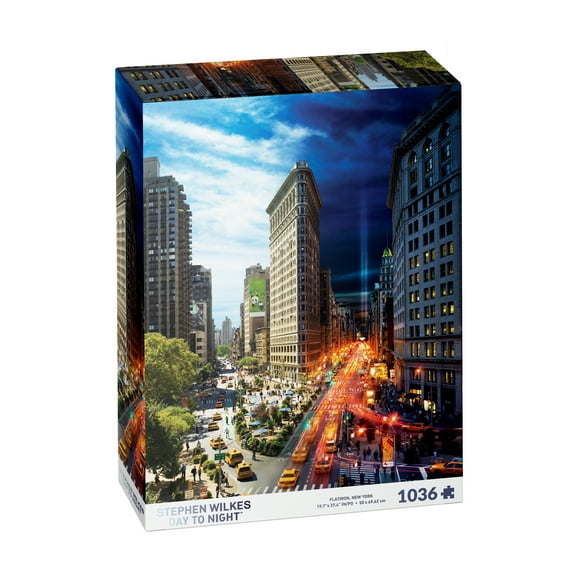 4D Cityscape Stephen Wilkes Day to Night Puzzle - Flatiron, New York: 1036 Pcs