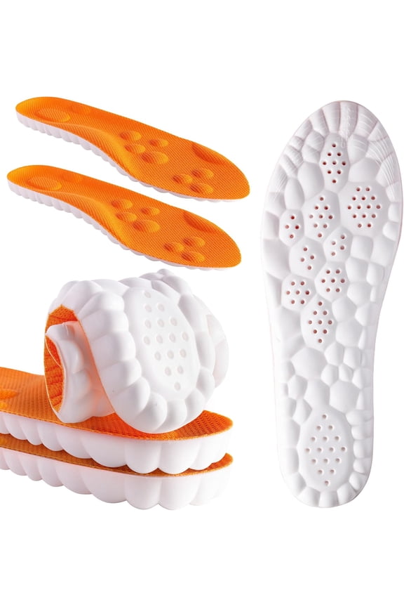 4D Cloud Insoles for Women and Men, Anti-Fatigue & Plantar Fasciitis Relief, Arch Support Foot for Work Boots, Sneakers
