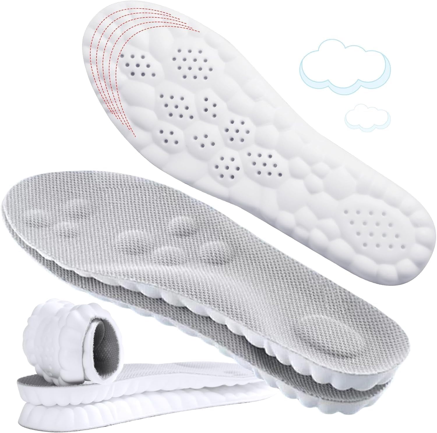 Easy Soft Insole 4D Cloud-Like Comfort Soles for Men - Soft Memory Foam Cushioning ...