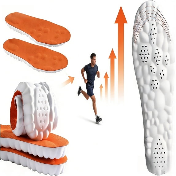 4D Cloud Memory Foam Insoles for Men Women, Anti-Fatigue Arch Support Inserts for Work Boots for Plantar Fasciitis Pain Relief