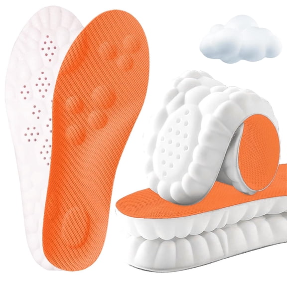 4D Cloud Shoe Insoles, Adaptive Custom Fit, Ultra Soft Cushion Feel, Ultra Soft Cushion Feel, Universal Shoe Compatibility for women man