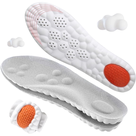 4D Cloud-Soft Comfort Soles for Women | Memory Foam Cushioning Insoles with Heel Shock Pad, Trim-to-Fit Arch Support for Foot Pain & Fatigue Relief