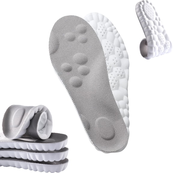 4D Cloud Soles for Men & Women, 2026 New Upgraded 4D Cloud Insoles Men & Women, Soft Memory Foam, Anti-Fatigue & Shock Absorption, Breathable Arch Support Inserts