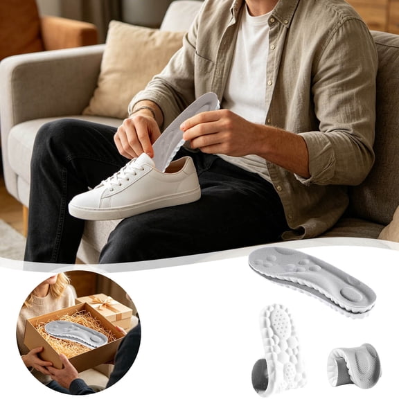 4D Cloud Tech Soles Insoles for Men Women, Super Soft Comfort Cloud Feeling Cushioning Insoles Memory Foam Arch Support Sole Inserts. (1pair, L Women 12-14.5 / Men 11-13.5)