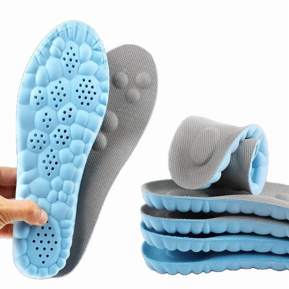 4D Cloud Tech U Shaped Memory Foam Insoles For Adult Daily Sports Work Foot Care Assorted Solid Colors 1 Pair Shock Absorbing Arch Support Anti Fatigue Shoe Insert Pads