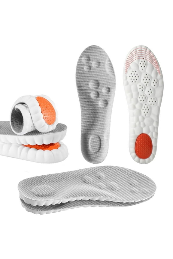 4D Cloud insoles , Memory Foam Cushioning Steppers Insoles with Heel Shock Pad,Trim-to-Fit Arch Support Cloud Insoles for Foot Pain Relief and Fatigue Reduction 1 Pair