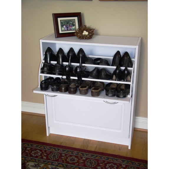 4D Concepts Deluxe Double Shoe Cabinet-Finish:White