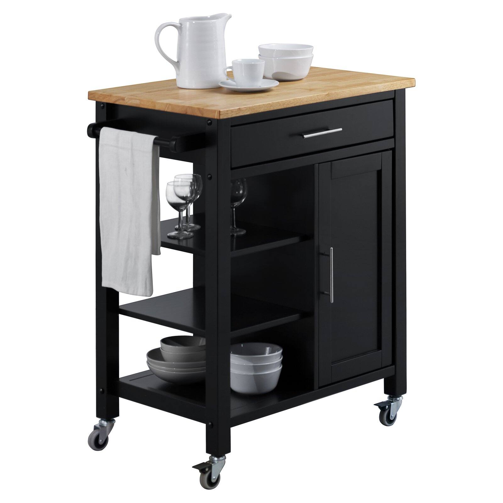 4D Concepts Edmonton Kitchen Cart Black