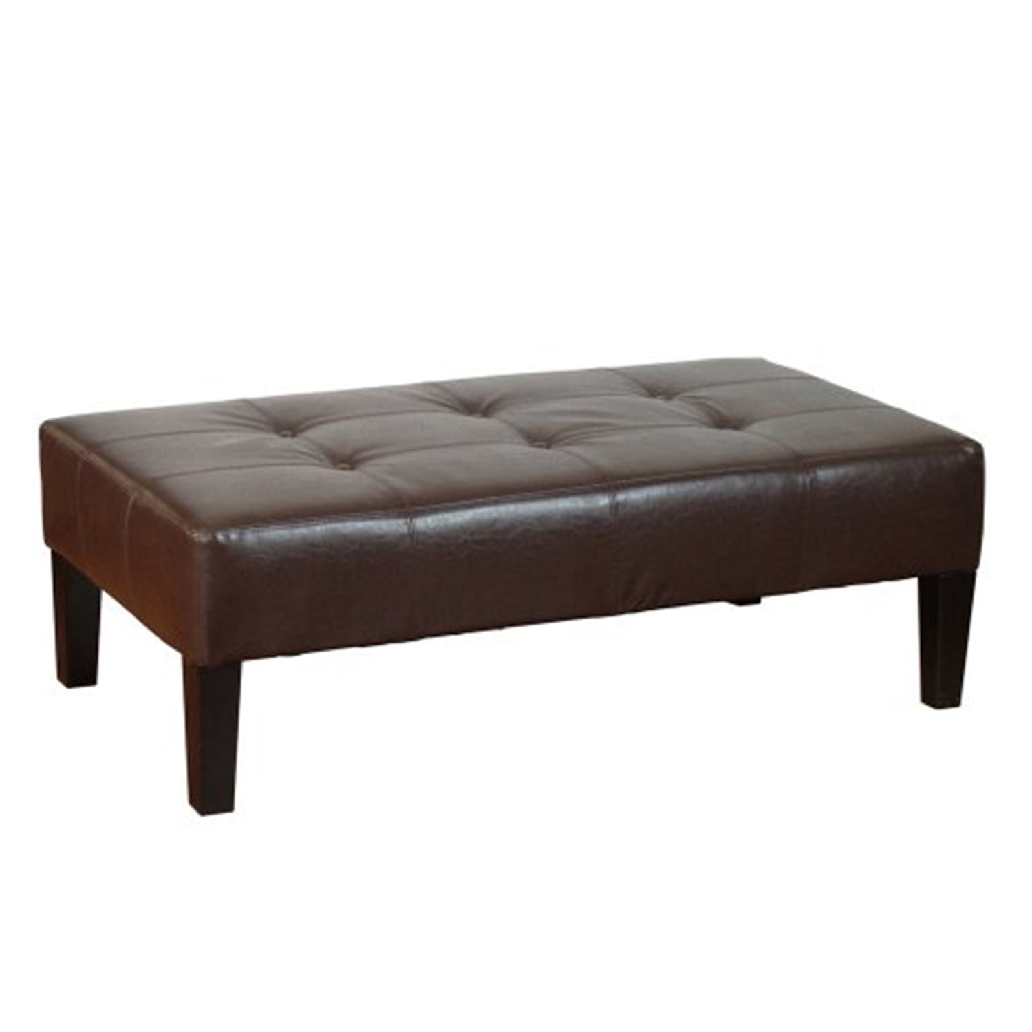 4D Concepts Large Faux Leather Coffee TableColorBrown
