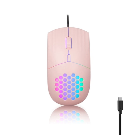 4D Corded Color Backlits Mouse Lightweight Ergonomic DPI1600 Adjustment Honeycomb Shell Mouse For Gamers Office Use