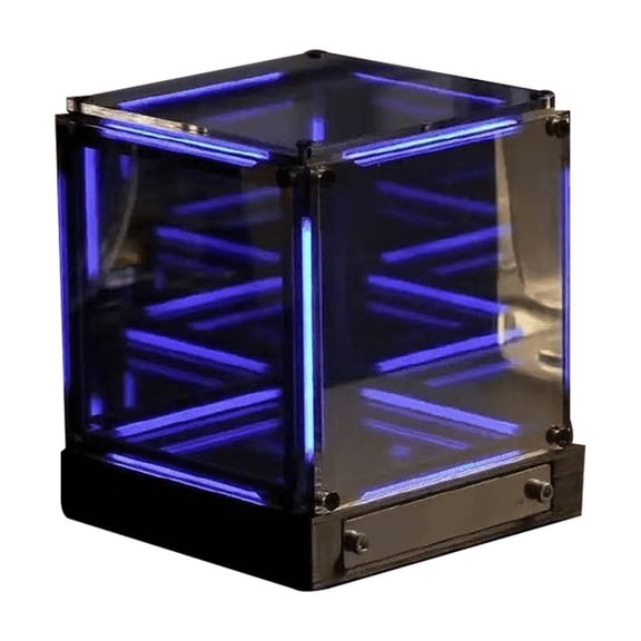 4D Creative Abyss Night Light, Gaming Ambient Desk Lamp With Intelligent Touch Control, Stepless Dimming And Type C Power for Modern Bedroom Desk Setup Décor- Deep Space Blue