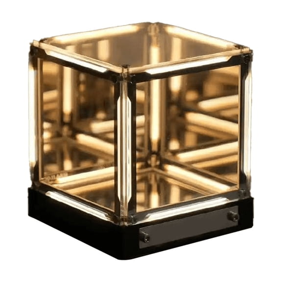 4D Creative Abyss Night Light, Gaming Ambient Desk Lamp With Intelligent Touch Control, Stepless Dimming And Type C Power for Modern Bedroom Desk Setup Décor- Dusk Gold