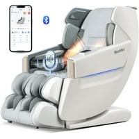 iBooMas 4D Zero Gravity Shiatsu Full Body Massage Chair with Heating,Leg Auto Extension,Bluetooth,AI Voice and APP Controller (White)