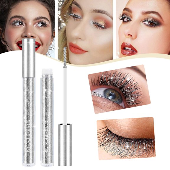 4D Glitter Mascara - Sparkling Diamond Lásh Mascara for Women, Long Lasting Waterproof Thickening & Lengthening EyeLáshes, Concert Party Festival Makeup, Easy to Remove, Lásh Enhancer