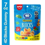 Amos 4D Gummy Blocks Bulk Candy, Edible Building Bricks Build for Fun 7oz (Pack of 1)