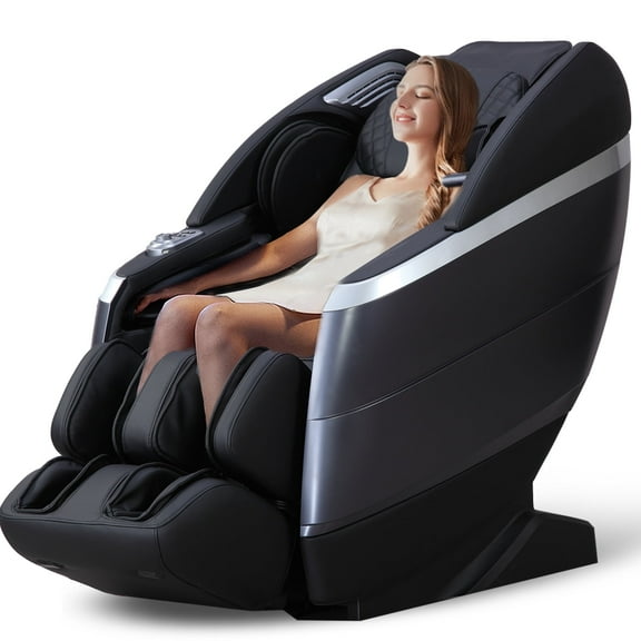 4D Massage Chair Full Body, 166° Flexible Track, 18 Modes, 11Technique, 36 Airbag Massage, with Yoga Stretch, Foot Massage, Zero Gravity Massage Recliner（Black
