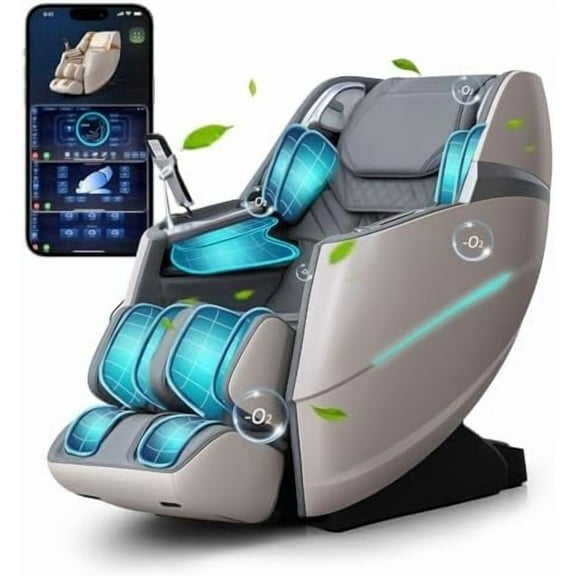 4D Massage Chair Full Body, Zero Gravity Massage Chairs with SL Track Electric Leg Extension Thai Strecth,11 Massage Technique, 40 Airbags Shiatsu Massage, APP Control