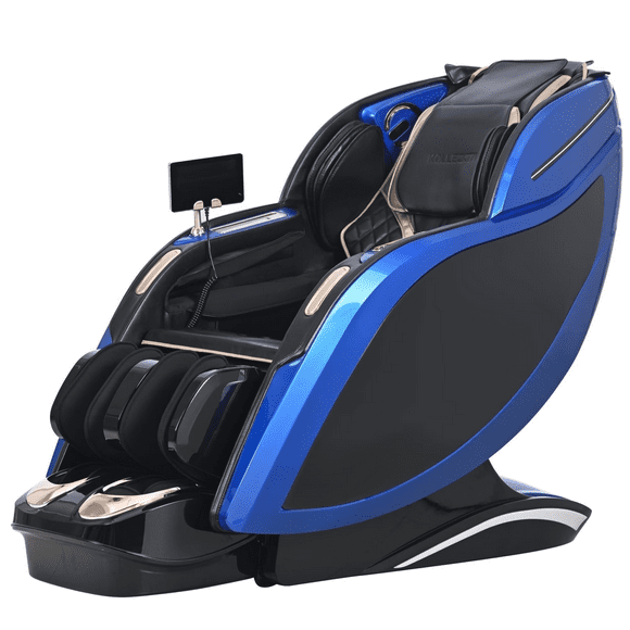 4D Massage Chair Zero Gravity Full Body Shiatsu Stretch SL Track, 12 Auto Modes & 6 Massage Techniques, Heating, AI Vioce, Electric Calf-rest Extension, Black and Blue
