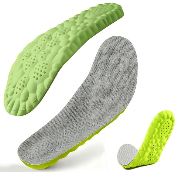 4D Memory Foam Arch Support Inserts, Cloud Comfort Breathable Cushion, Anti-Slip Massage Arch Support Inserts for Men Women