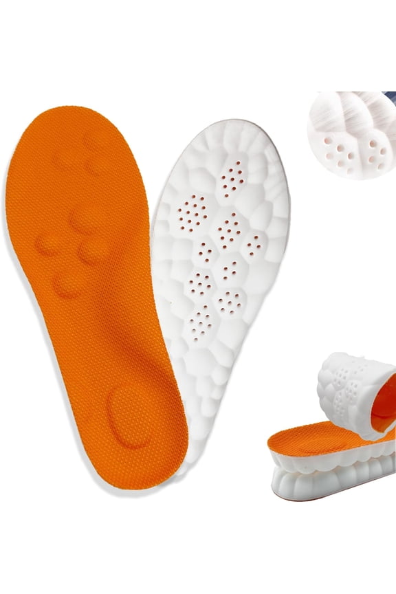 4D Memory Foam Cloud Insoles for Men & Women, Cuttable Design, Comfortable and Breathable Massage Insole, with Arch Support and Shock Absorbing