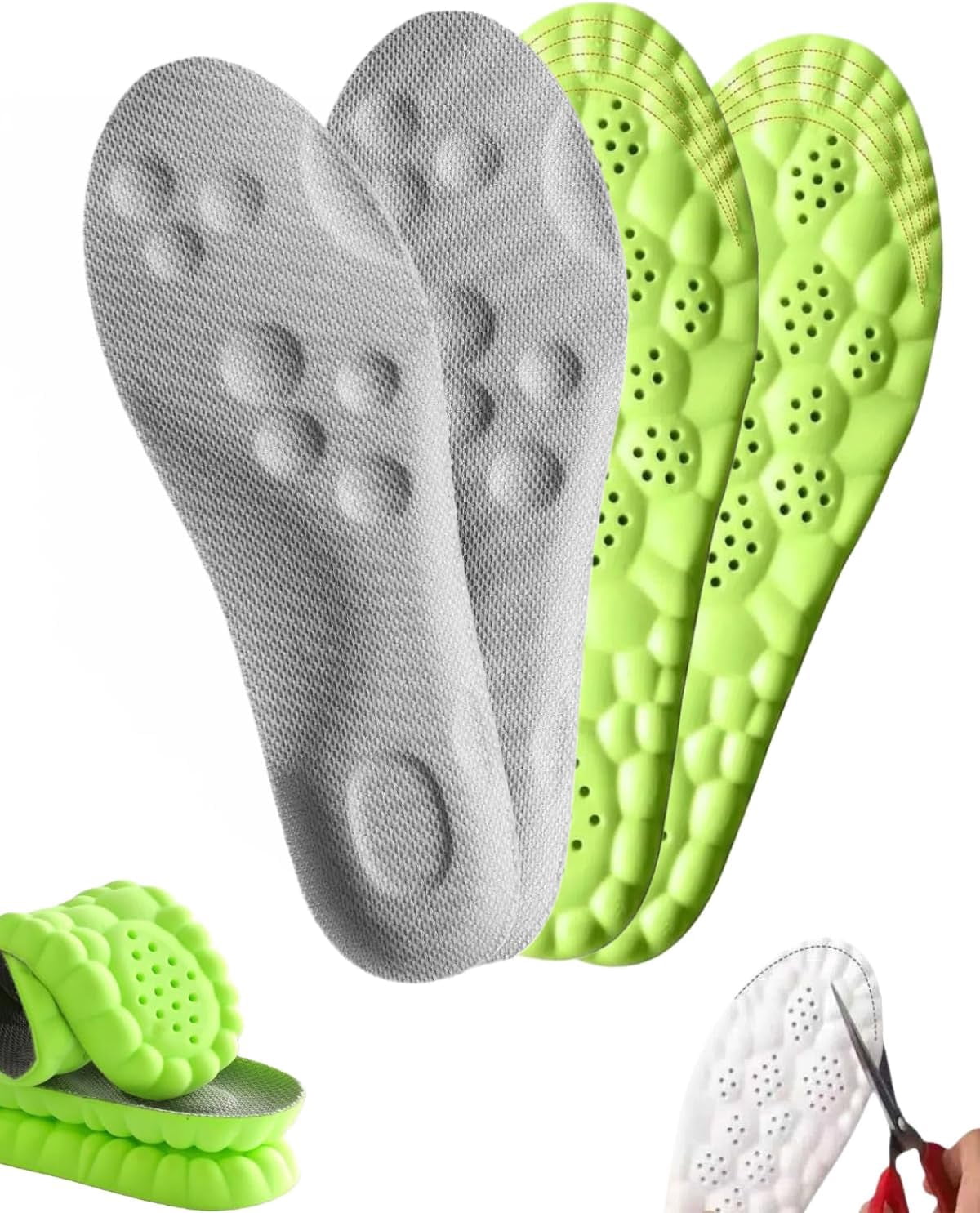 4D Memory Foam Cloud Insoles for Men & Women, Super Soft & Cushioned ...