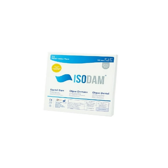 4D Rubber ISO02300615 Isodam Dental Dam Non-Latex Heavy 6 X 6 15/Pk
