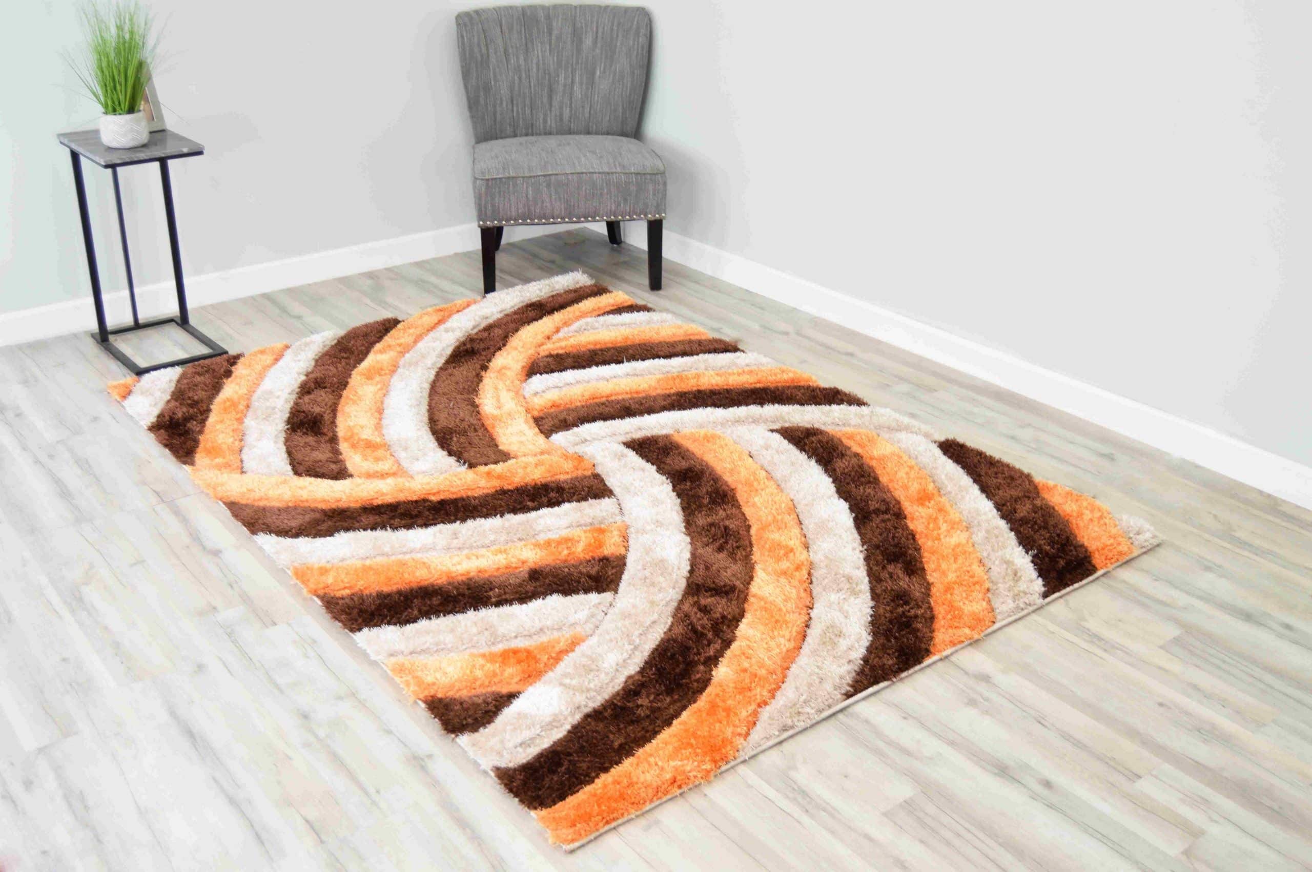 4D Shaggy Rug Hand Carved Plush Thick Modern Contemporary Abstract For ...