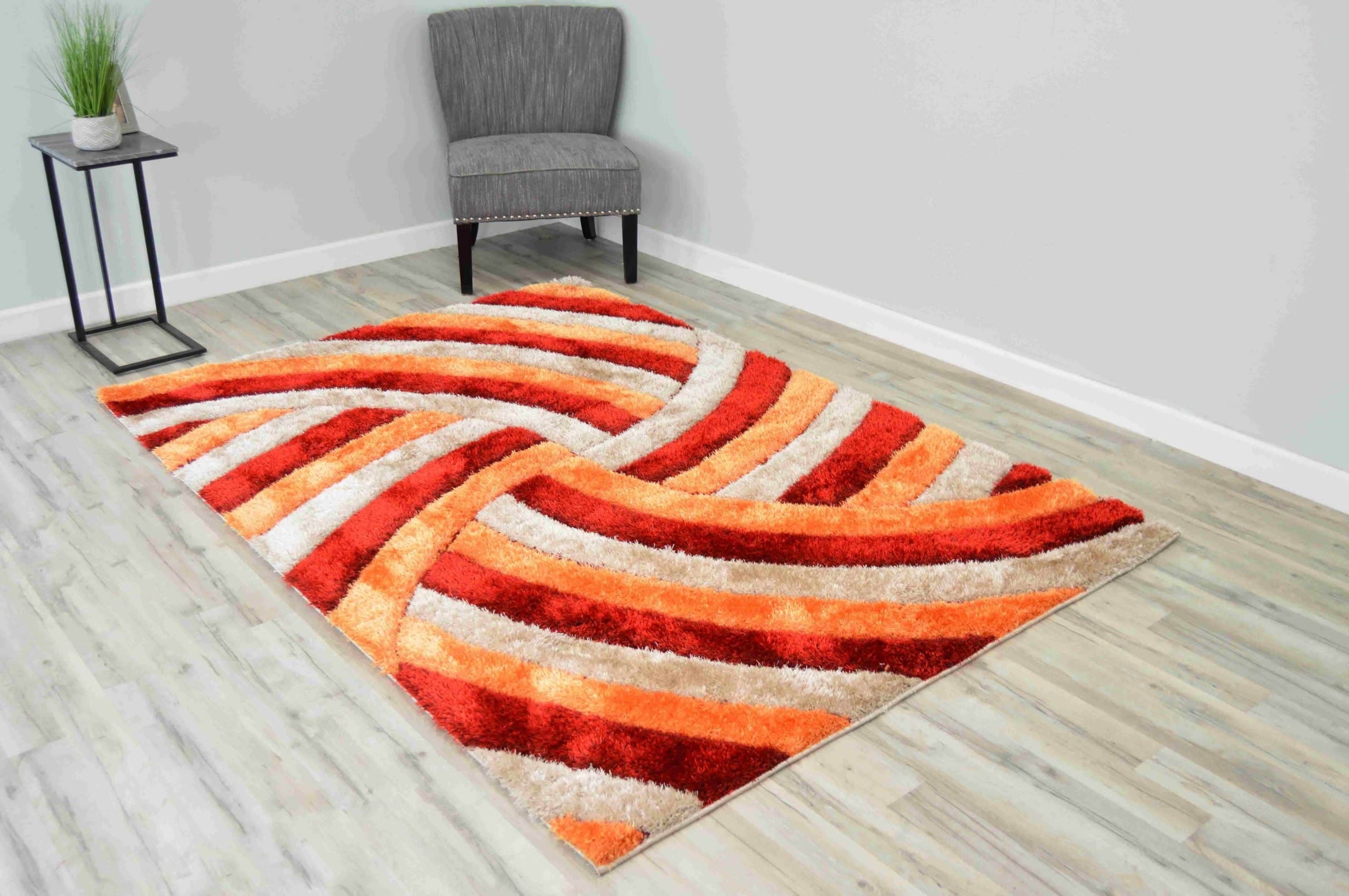 4D Shaggy Rug Hand Carved Plush Thick Modern Contemporary Abstract For ...