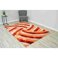 thumbnail image 1 of Planet Rugs Shaggy Rug Hand-Carved Plush Thick Modern Abstract for Living Room and Bedroom, 7'8" x 10'8", Terracotta, 1 of 8