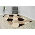 thumbnail image 1 of 4D Shaggy Rug Hand Carved Plush Thick Modern Contemporary Abstract For Living Room Bedroom 6488 (6'6"x6'6" Round,Brown), 1 of 8