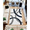 thumbnail image 1 of 4D Shaggy Rug Hand Carved Plush Thick Modern Contemporary Abstract For Living Room Bedroom 6491 (5'2"x7'5",Navy), 1 of 7