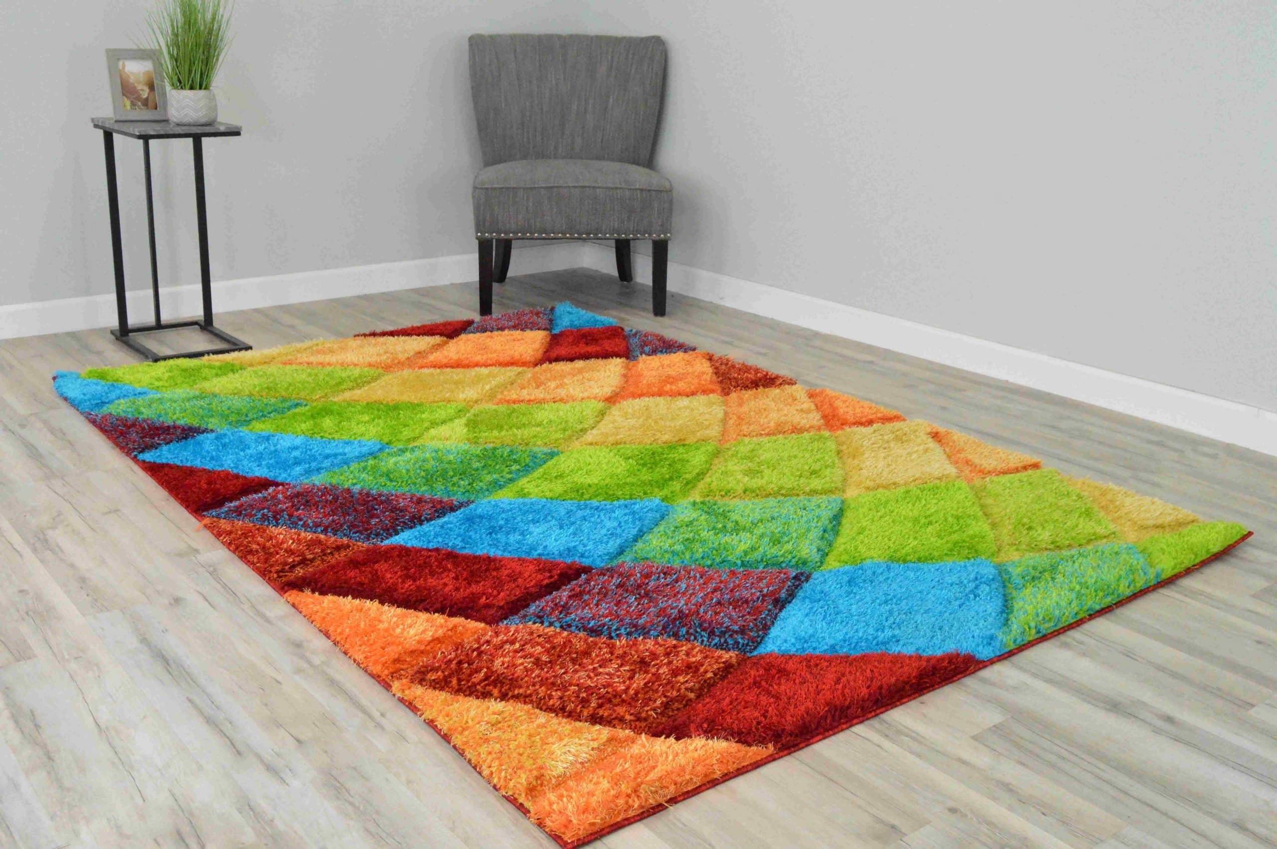 4D Shaggy Rug Hand Carved Plush Thick Modern Contemporary Abstract For ...