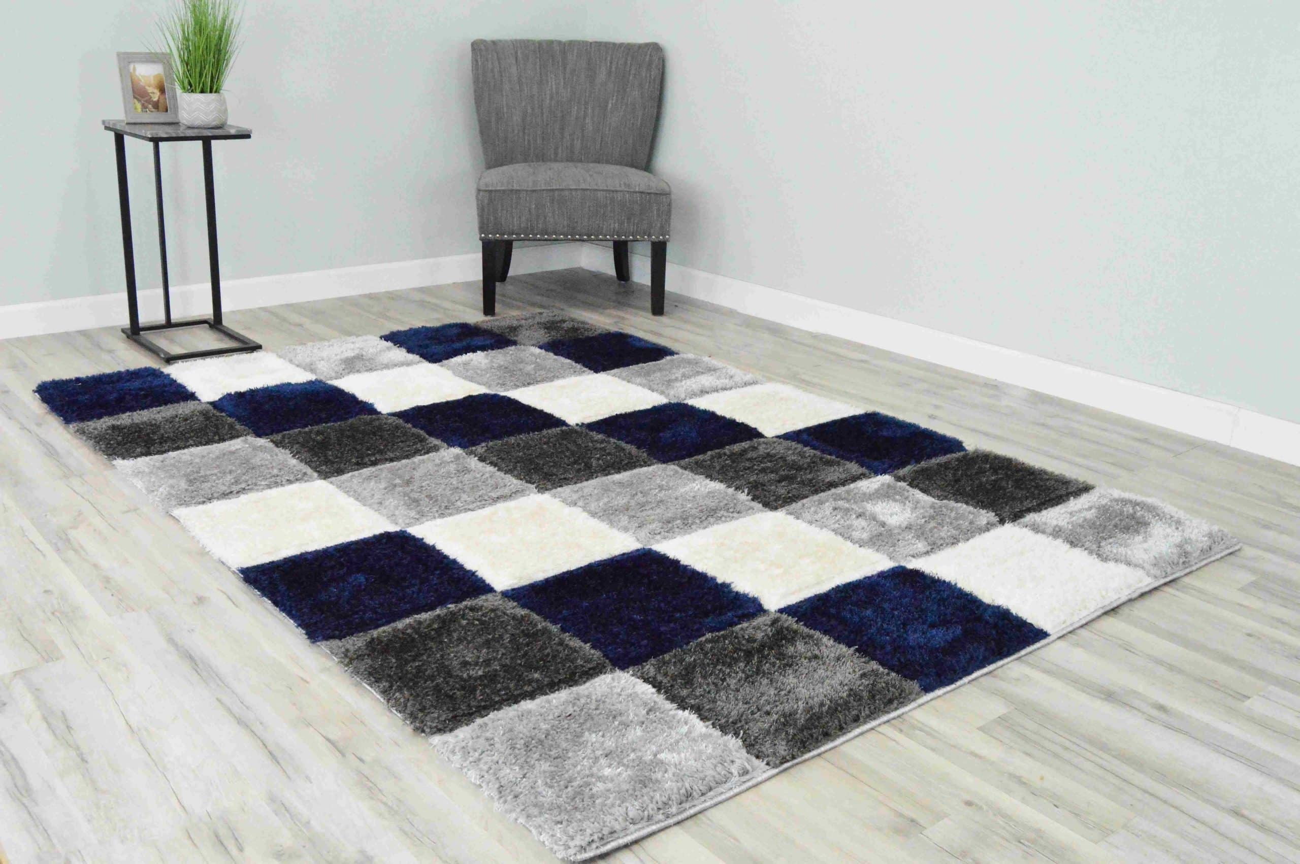 4D Shaggy Rug Hand Carved Plush Thick Modern Contemporary Abstract For ...