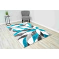 thumbnail image 1 of 4D Shaggy Rug Hand Carved Plush Thick Modern Contemporary Abstract For Living Room Bedroom 6994 (5'2"x7'5",Turquoise), 1 of 8