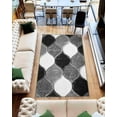 thumbnail image 1 of 4D Shaggy Rug Hand Carved Plush Thick Modern Contemporary Abstract For Living Room Bedroom 6488 (2'6"x7'9" Runner,Grey), 1 of 10