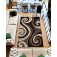 thumbnail image 1 of 4D Shaggy Rug Hand Carved Plush Thick Modern Contemporary Abstract For Living Room Bedroom 6499 (2'6"x7'9" Runner,Brown), 1 of 9