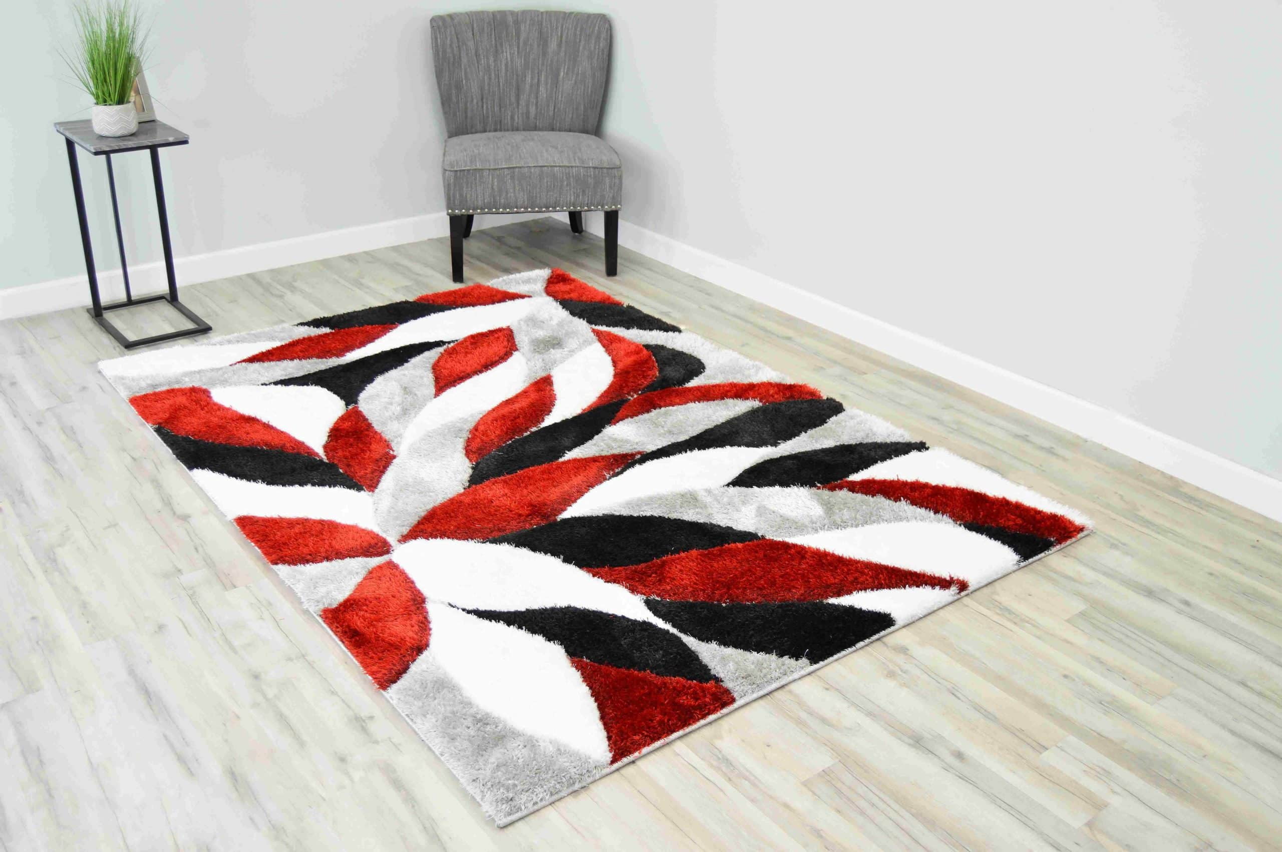 4D Shaggy Rug Hand Carved Plush Thick Modern Contemporary Abstract For ...