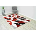 thumbnail image 1 of 4D Shaggy Rug Hand Carved Plush Thick Modern Contemporary Abstract For Living Room Bedroom 6994 (2'6"x7'9" Runner,Red), 1 of 8