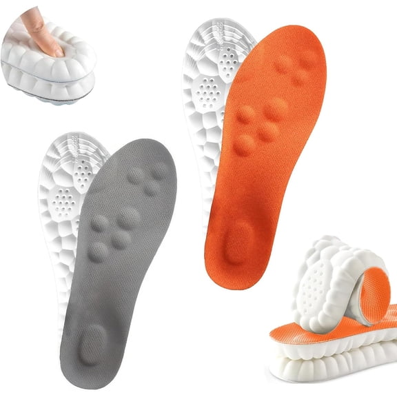 4D Shoe Cloud Insoles for Men & Women – 2-pair set of 2026 memory foam inserts provides arch support and breathable massage comfort. The trim-to-fit design is suitable for all shoe types