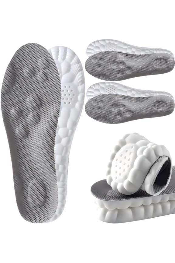 4D Shoe Cloud Insoles for Men Women - Advanced Memory Foam Adapts to Your Feet, Relieves Arch & Heel Pain for All-Day Comfort in Work, Walking & Casual Shoes.