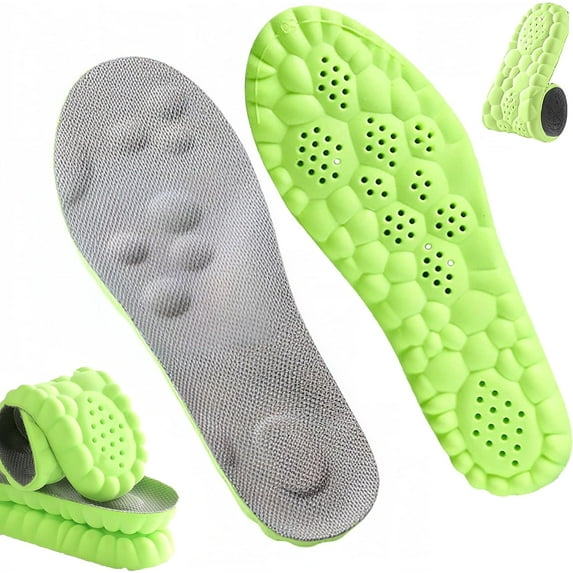 4D Shoe Cloud Insoles for Men Women, Trim-to-Fit Shoe Inserts with Arch Support, Shock Absorption & Breathable Odor Control for Work, Sports & Daily Wear