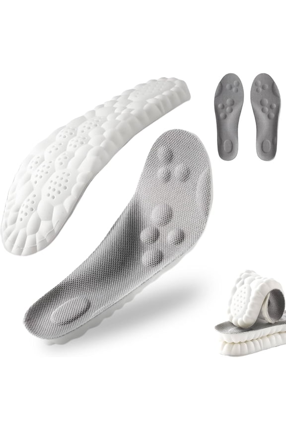 4D Shoe Cloud Insoles for Men Women - Cloud Comfort & Breathable Arch Support for All-Day Wear. Perfect for Work, Walking & Long Hours on Your Feet.