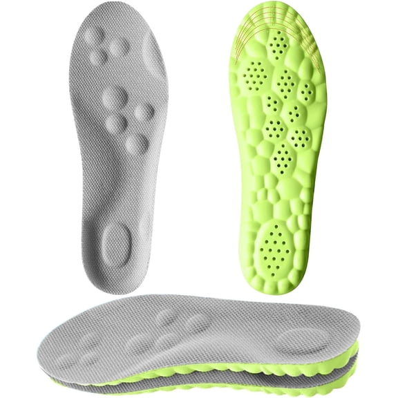 4D Shoe Cloud Insoles for Men & Women, Memory Foam Insoles with Arch Support for Pain Relief, Super Soft Trim-to-Fit Cushioned Massage Inserts