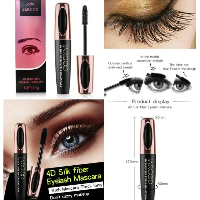 4d Silk Fiber Eyelash Mascara Waterproof Long Lasting Eye Lashes Jargod 