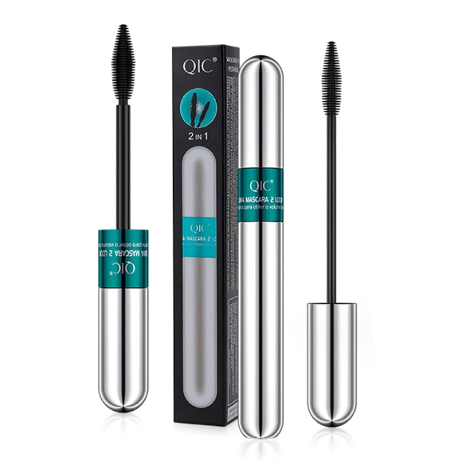 4D Silk Fiber Volume & Lengthening Mascara, 2 in 1 Mascara Liquid Lash