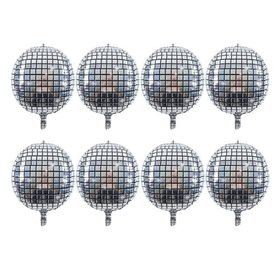 4D Silver Foil Balloon, Smoother Surfaces 8Pcs Silver Leaf Balloons For Dance Clubs
